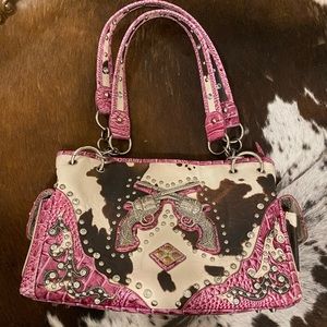Cow Print Pink Y2K Bling Purse